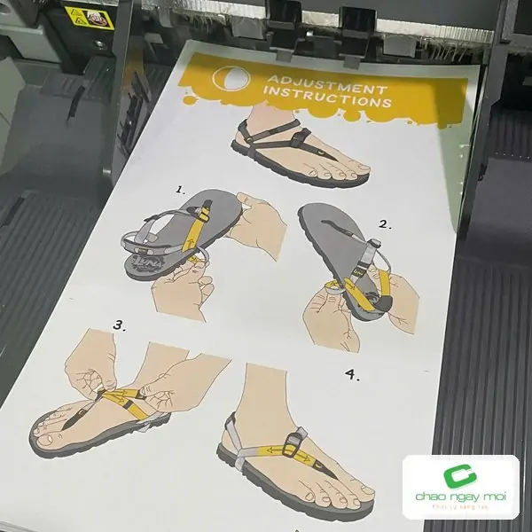 Tờ hướng dẫn khổ lớn trên máy cắt, ví dụ cho khổ giấy mà máy văn phòng khó đáp ứng